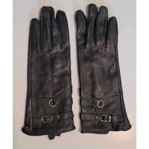 Denver Hayes Black Leather Gloves Women's Size Medium